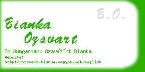 bianka ozsvart business card